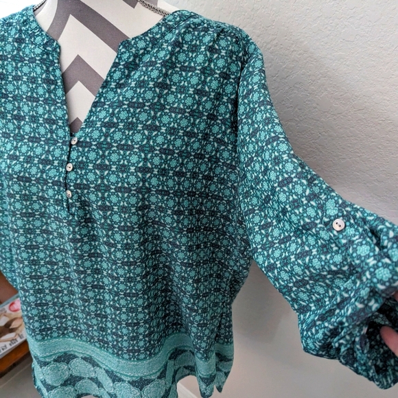 Kim Rogers Abstract Print Tunic Blouse - Picture 1 of 6